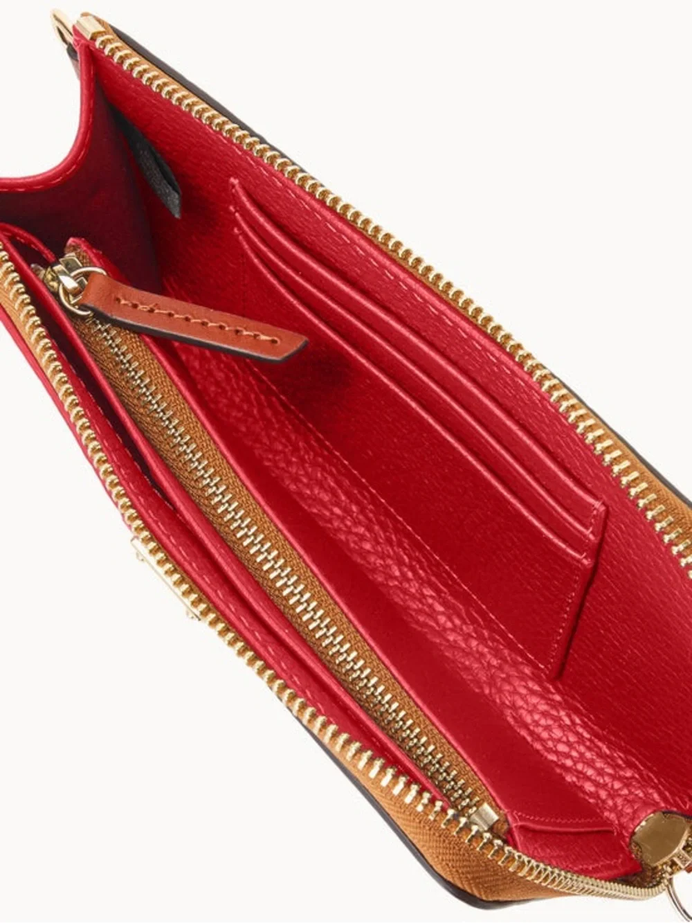 Dooney & Bourke Red Pebble Leather Zip Wristlet